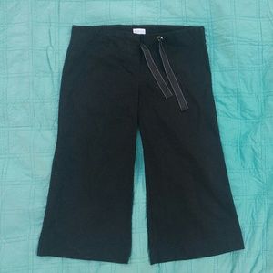 Black linen culottes